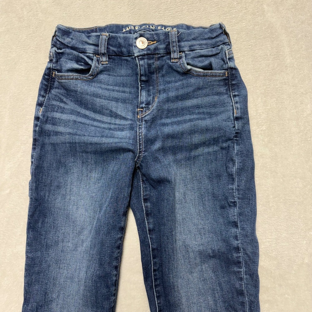 American Eagle Next Level Stretch Skinny Jeans Dark Wash Size 0 Regular Blue - Picture 7 of 13